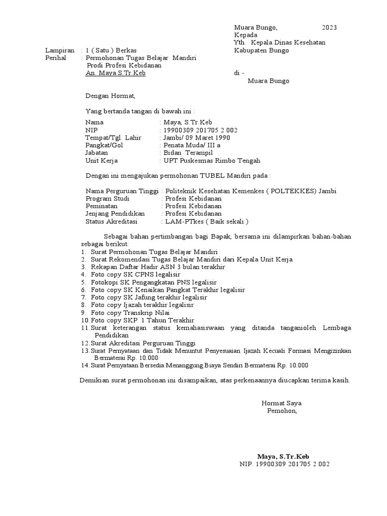 Berkas tubel maya pdf