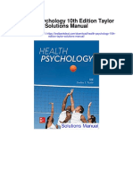 Health Psychology 10th Edition Taylor Solutions Manual
