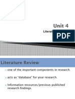 Unit 4 - Research Methodology (Literature Review)