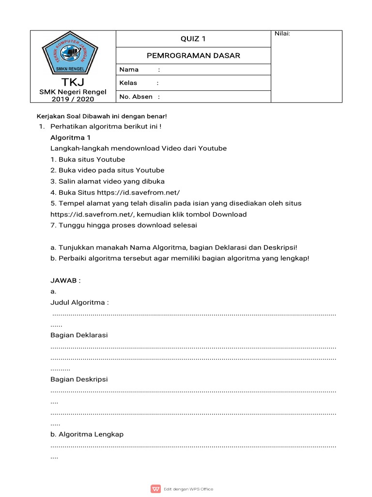 (Template) QUIZ 1 PEMDAS | PDF