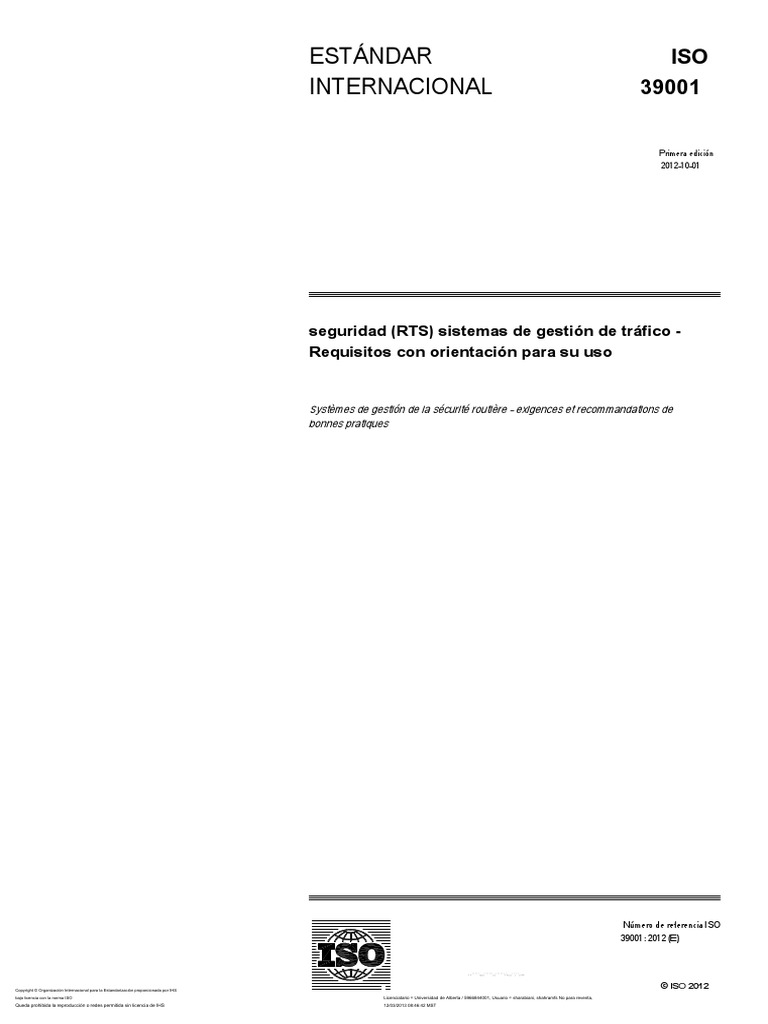 Iso 39001-12 Es | PDF | Organización internacional para la ...