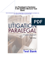 Litigation Paralegal A Systems Approach 6th Edition Mccord Test Bank