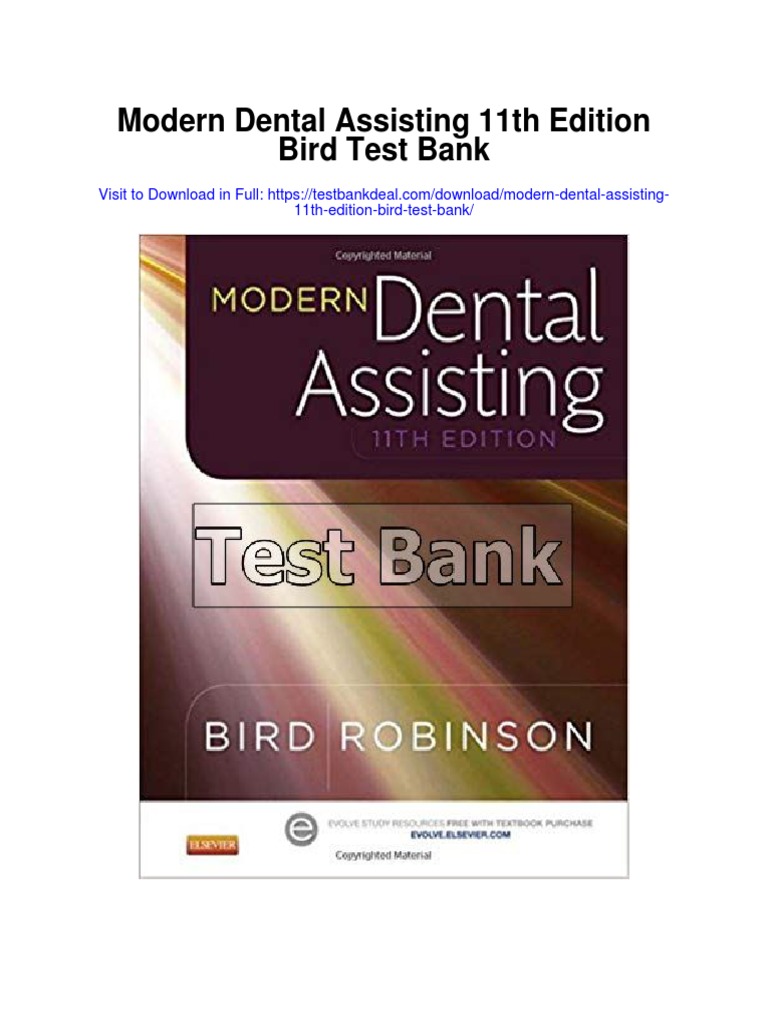 Modern Dental Assisting 11th Edition Bird Test Bank PDF Dentistry