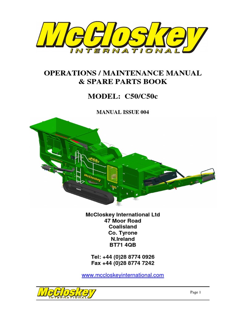 C50/C50c Operations & Maintenance Manual | PDF | Mechanical Engineering ...