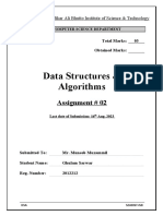 Data Structures & Algorithms: Assignment # 02