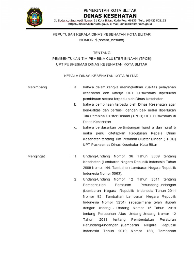 Pembentukan TPCB Puskesmas Blitar | PDF