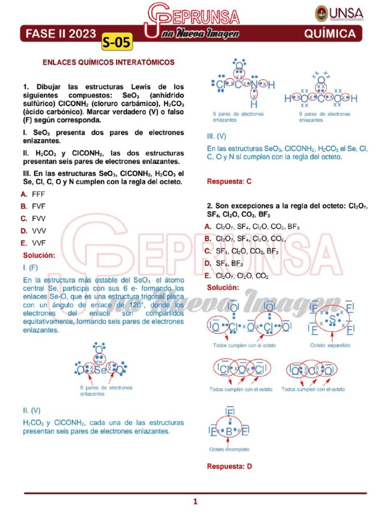 S - 05 Química Ceprunsa 2da Fase | PDF
