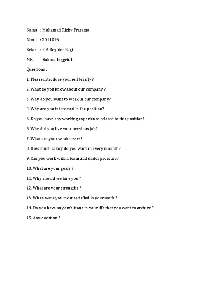Interview Questions and Answers Guide | PDF | Business Process | Economies