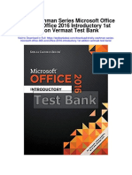 Shelly Cashman Series Microsoft Office 365 and Office 2016 Introductory 1st Edition Vermaat Test Bank