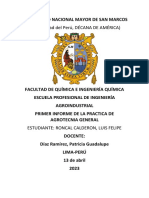 1er Informe de Practica de Campo de Agrotecnia General - Roncal Calderon Luis Felipe