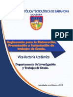 Reglamento de Sustentacion y Presentacion Trabajo de Grado