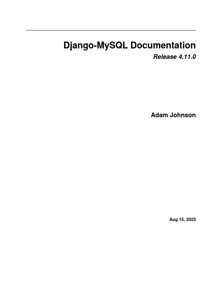 Django Mysql PDF Database Index Databases