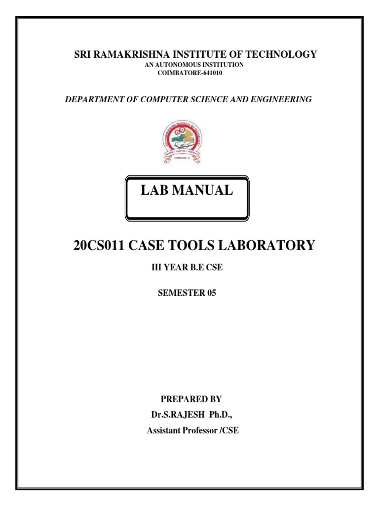 Case Tools Laboratory Manual for CSE | PDF | Conceptual Model | Unified ...