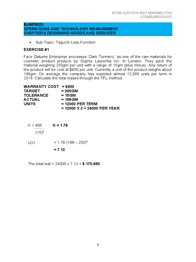  827956 bjmp5023 a202 chapter 6 taguchi loss function questions pdf