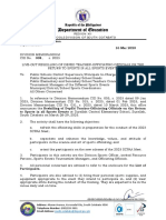 DM Cid No. 038 S. 2023 Live Out Reskilling of Deped Teacher Officiating Officials On The Return To Sports in All Sports Events