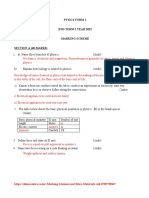 Physics Form 1 Marking Scheme