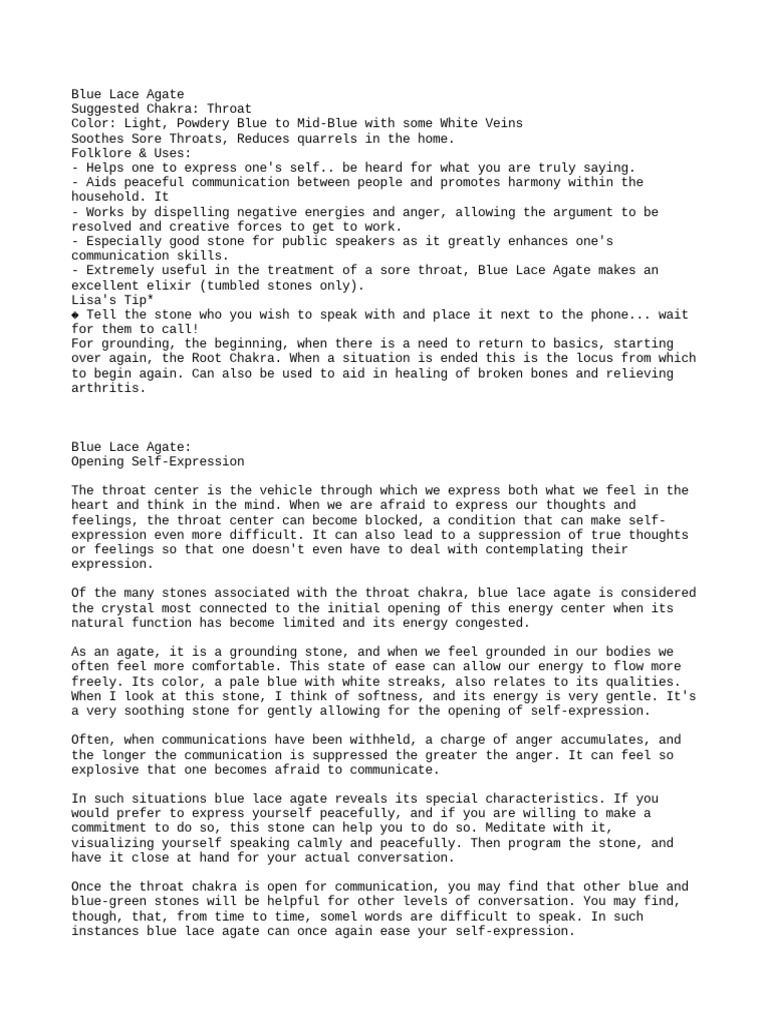 Blue Lace Agate PDF Anger Spirituality