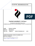 Thapar University, Patiala: Branch / Specialisation Mechanical (Ug /PG)