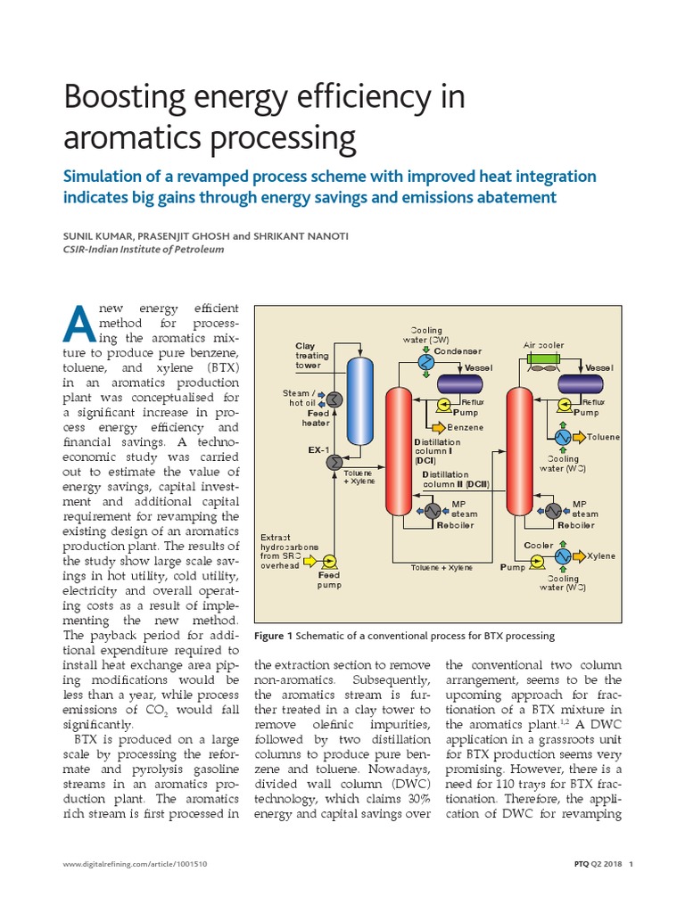 Aromatics Plant Energy Efficiency | PDF | Distillation | Heat Exchanger