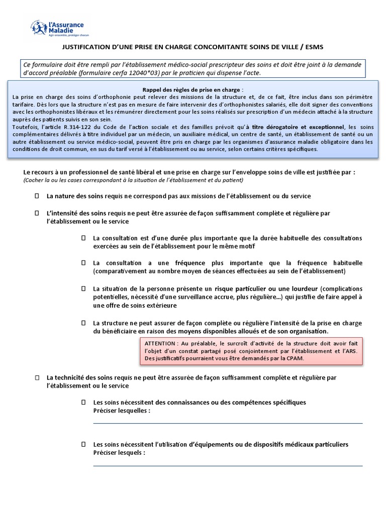 Prise en charge concomitante soins ESMS | PDF | Sciences de la santé ...