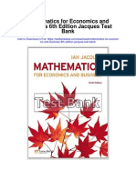 Mathematics For Economics and Business 6th Edition Jacques Test Bank