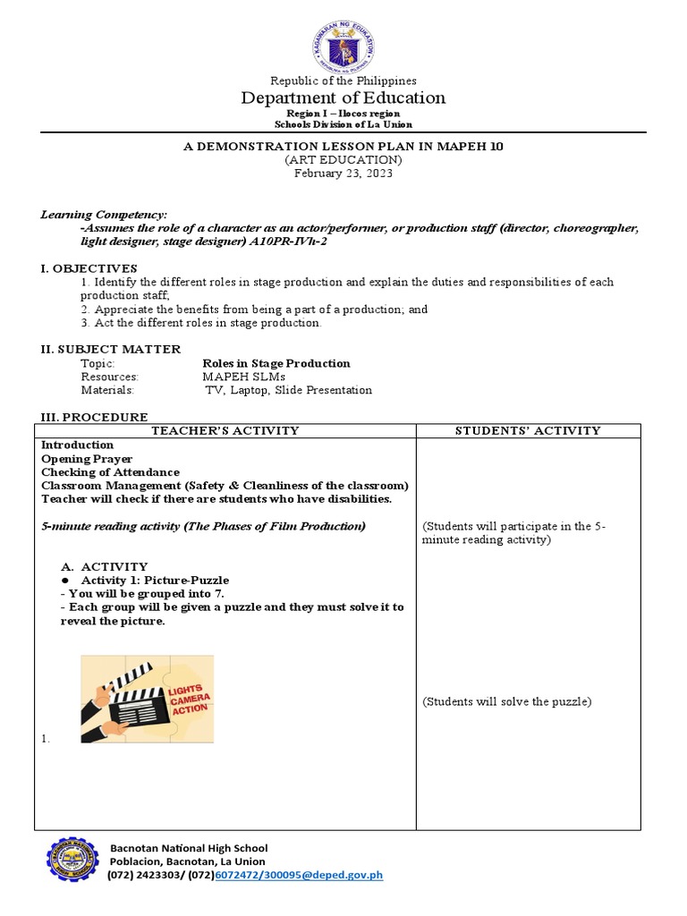 4as Lesson Plan Sample Ppt