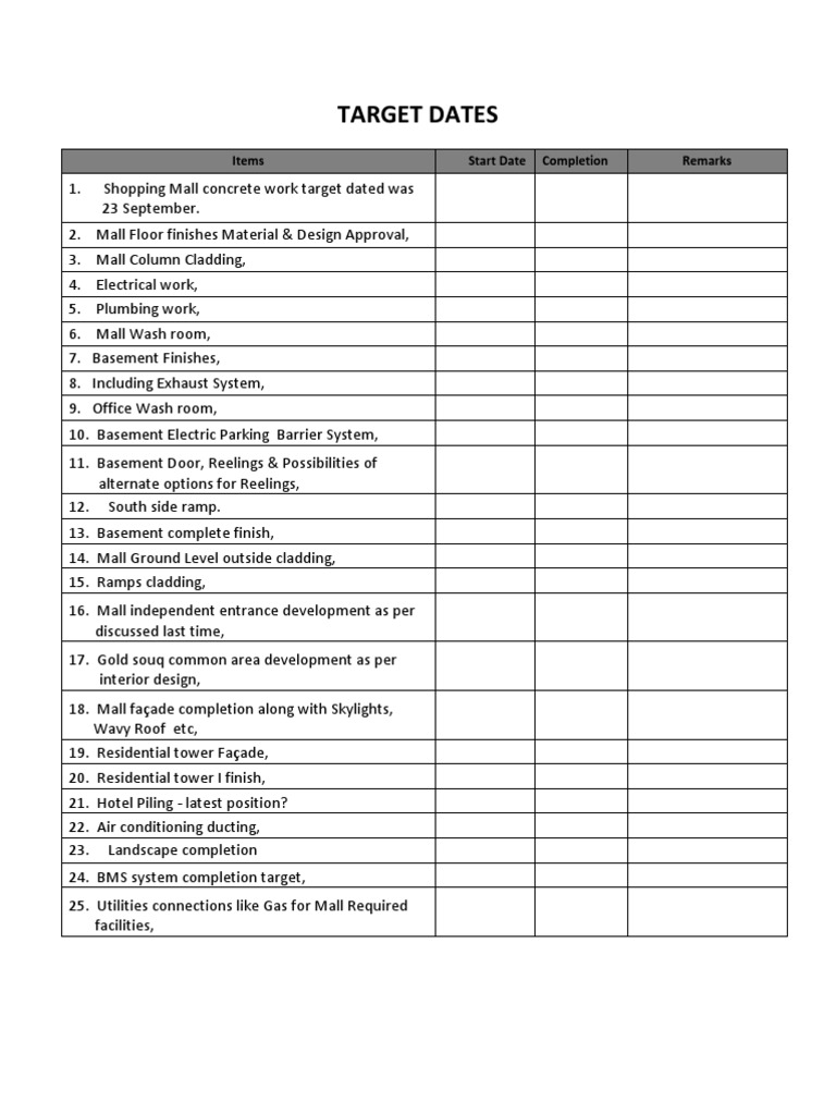Target Dates | PDF