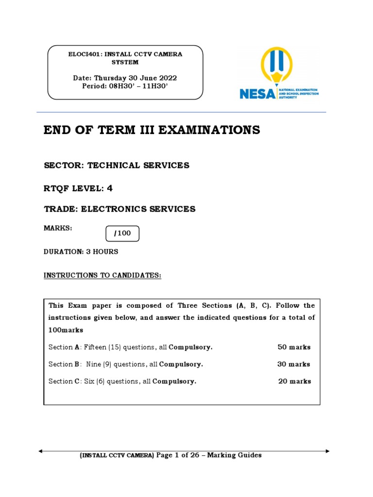 CCTV Camera Installation Exam Guide | PDF | Business