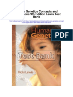 Human Genetics Concepts and Applications 9th Edition Lewis Test Bank