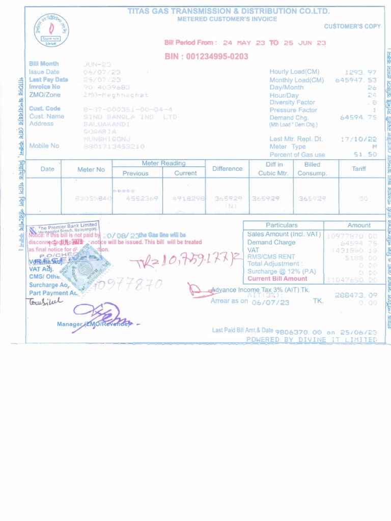 Titas Gas & Electricity Bill Payment June 2023 PDF Electrical
