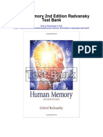 Human Memory 2nd Edition Radvansky Test Bank