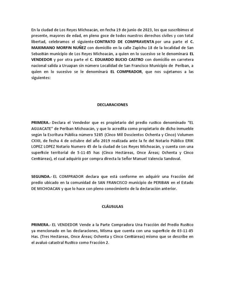 Machote Compra Venta Casa