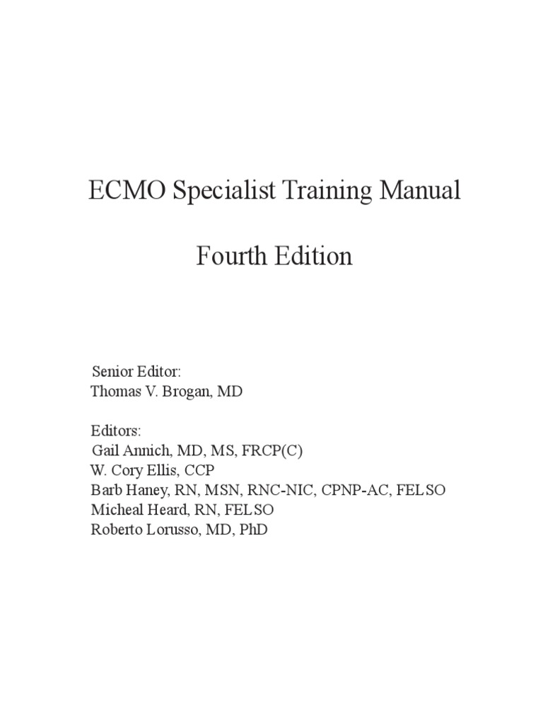 ECMO Specialist Training Manual by Extracorporeal Life