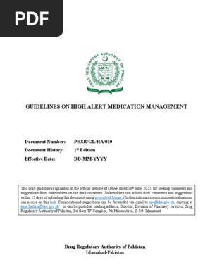 Guidelines on High Alert Medication Management