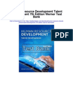 Human Resource Development Talent Development 7th Edition Werner Test Bank