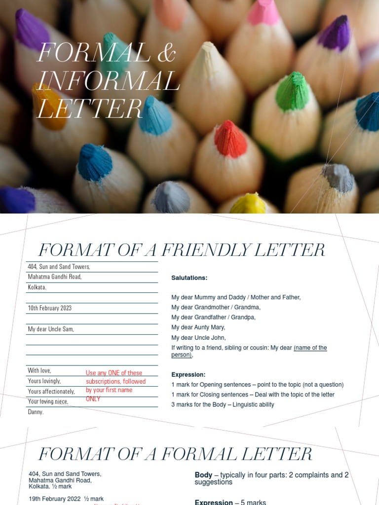 Formal Informal Letter | PDF | Family | Human Communication