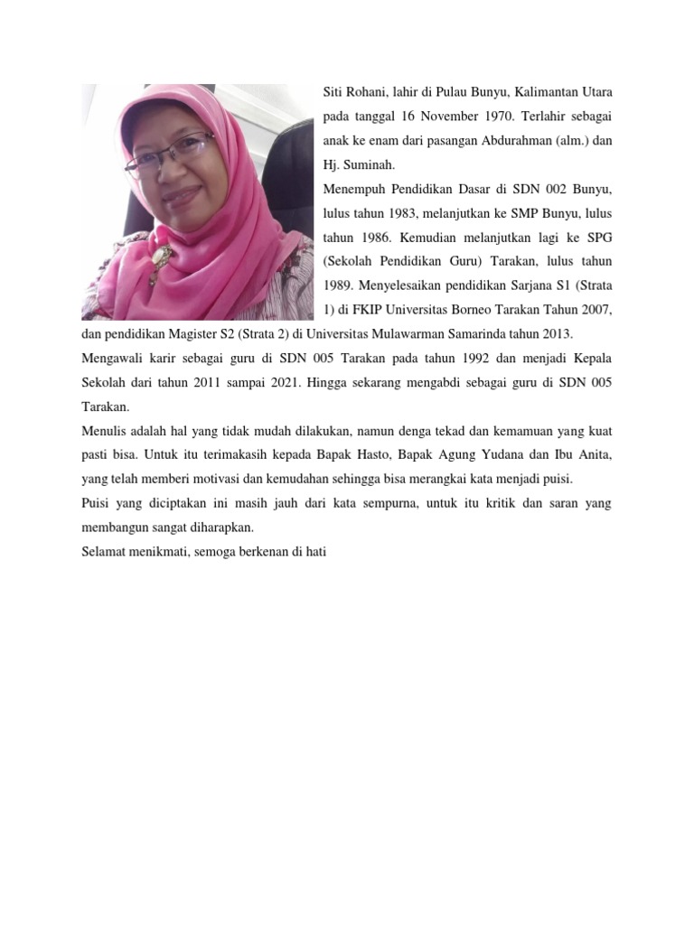 Biografi dan Puisi Siti Rohani | PDF