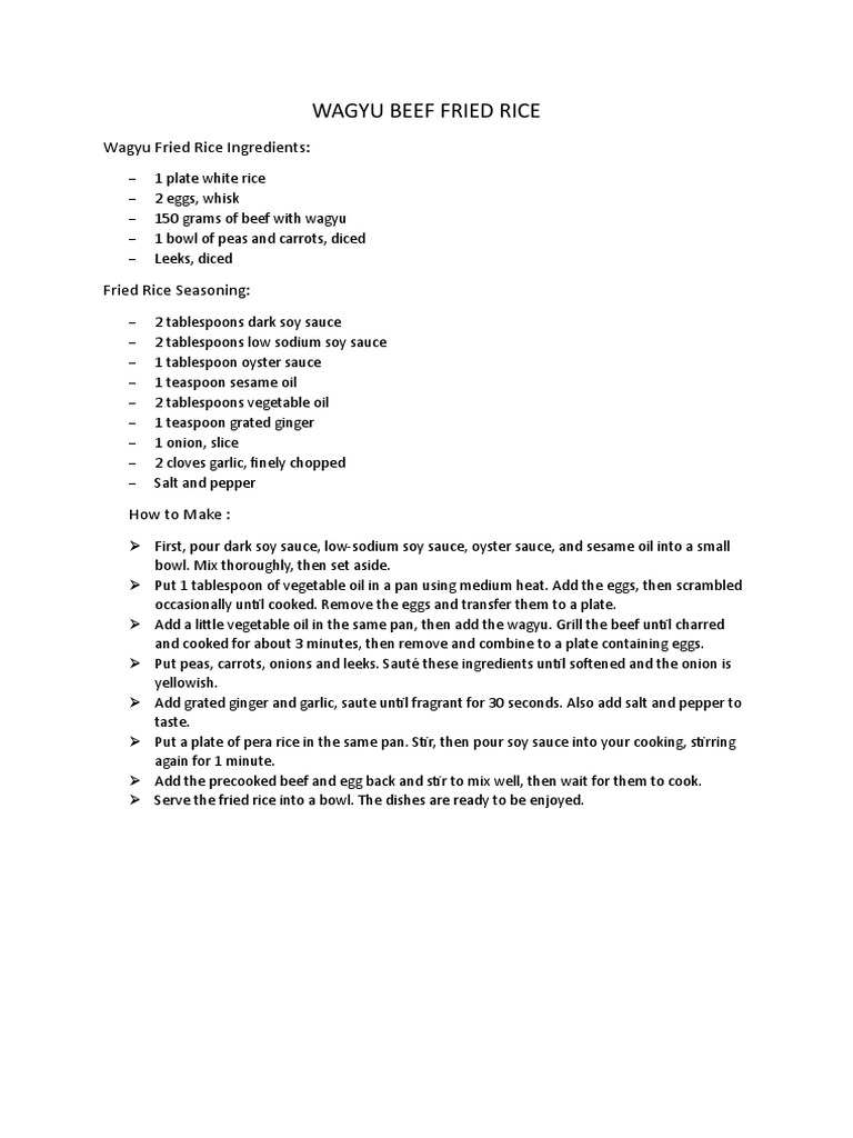 Wagyu Beef Fried Rice | PDF