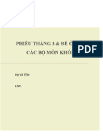 Phiếu Bài Tập Tháng 3 Và Đề Ôn Tập Giữa Học Kì II Các Môn