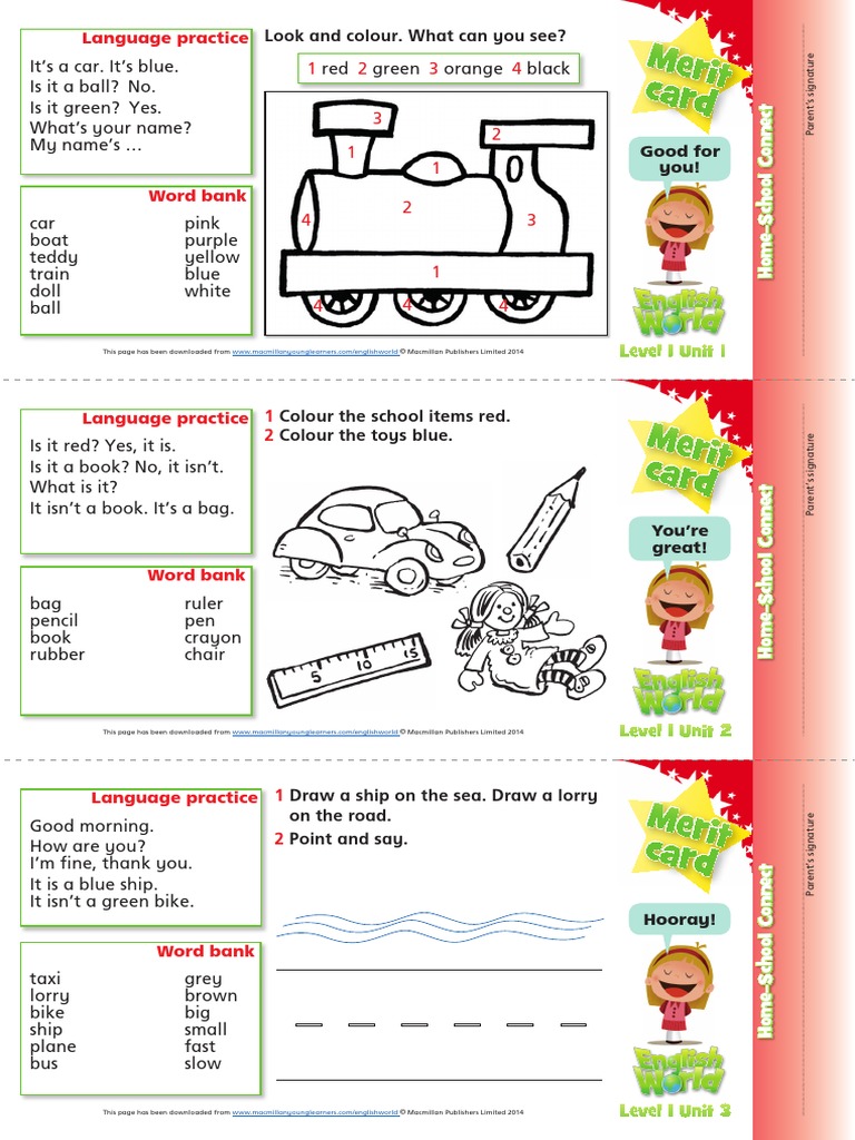 english_world_1_merit_cards | PDF | English Language | Linguistics