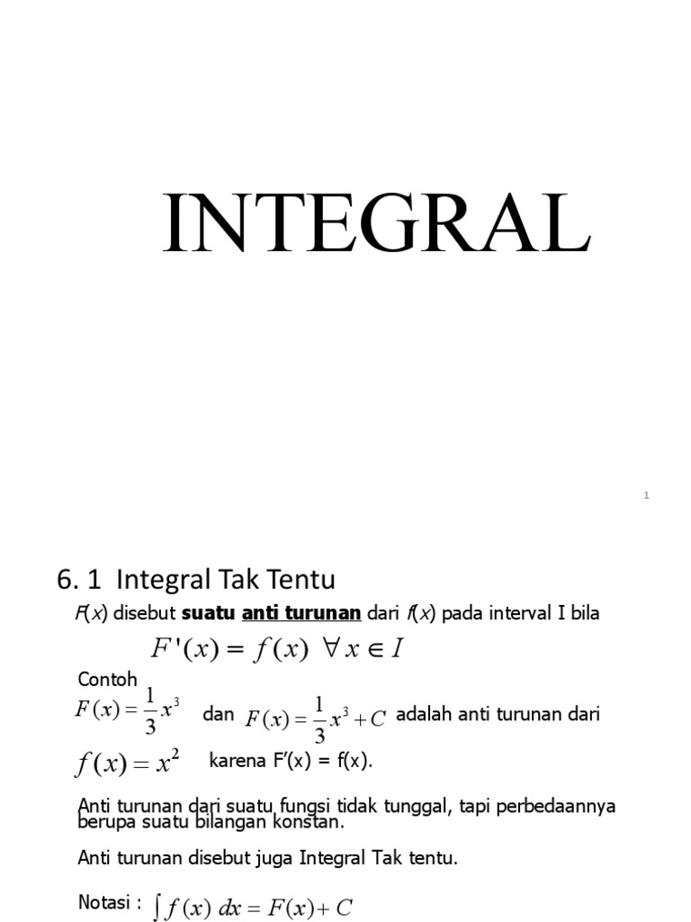 Integral Dasar Pdf Sains Matematika