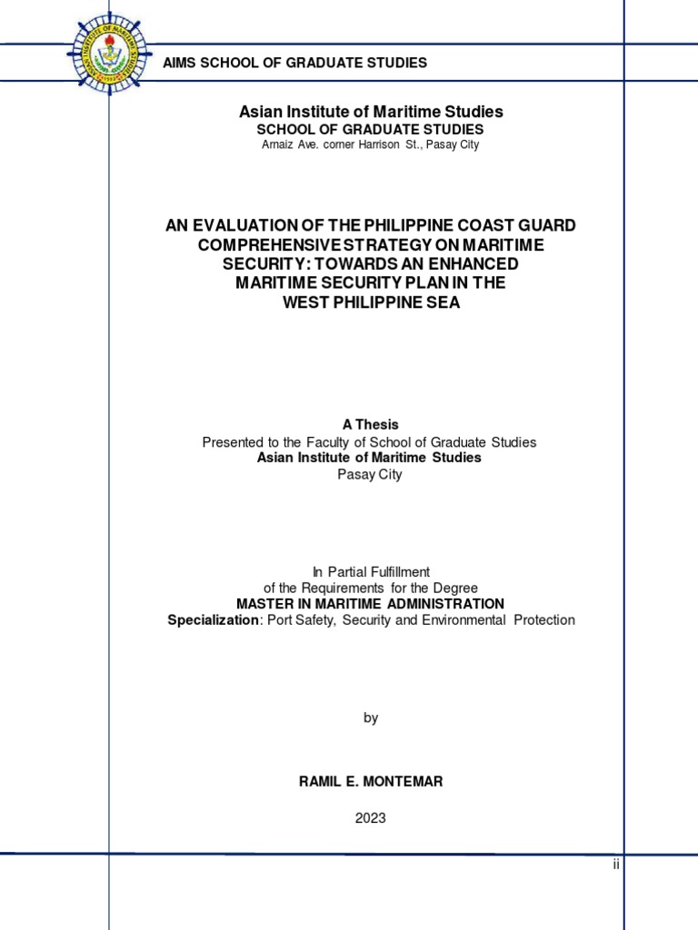 Asian Institute of Maritime Studies PDF Governance Coast Guard