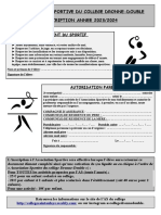 Inscription 2023 24 Association Sportive Du College