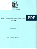 Uganda, Accreditation Services Act 2021