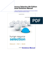 Human Resource Selection 8th Edition Gatewood Solutions Manual