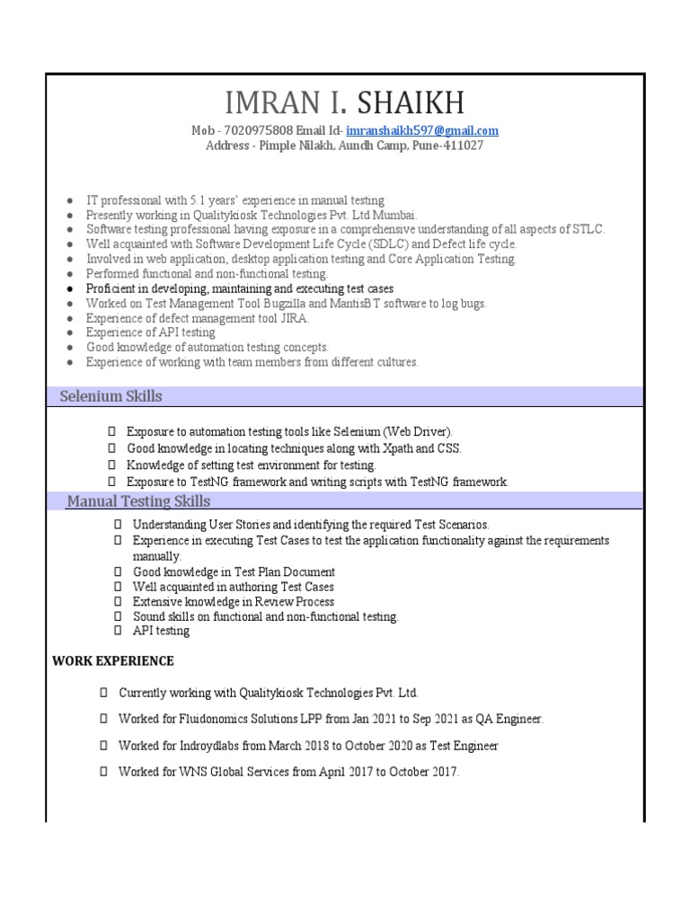 Imran - Updated - cv2023 (2) - 2 | PDF | Software Testing | Unit Testing