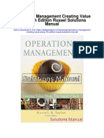 Operations Management Creating Value Along 7th Edition Russel Solutions Manual