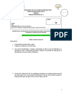 Universidad de Las Fuerzas Armadas Espe: Curso de Nivelación, 2023 Si Química Trabajo Individual No. 2