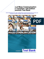 Dynamics of Mass Communication Media in Transition 12th Edition Dominick Test Bank
