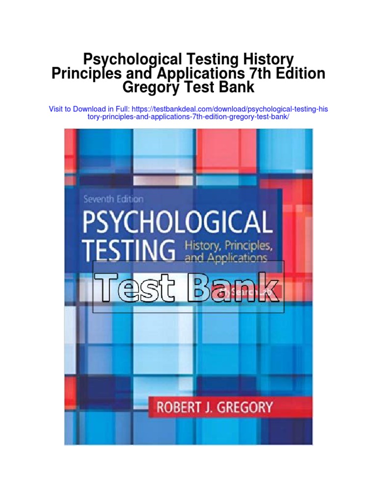 Psychological Testing History Principles and Applications 7th Edition ...